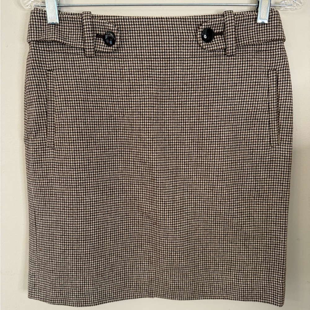 Banana Republic Brown and Black Mini Skirt with Button Detail
